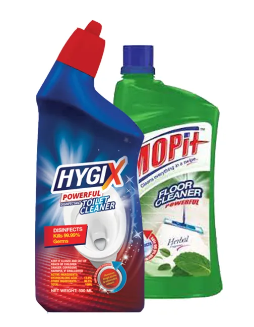 mopit herbal floor cleaner 500ml + hygix toilet cleaner 500ml