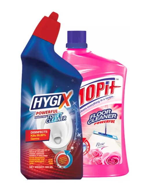 mopit rose floor cleaner 500ml + hygix toilet cleaner 500ml